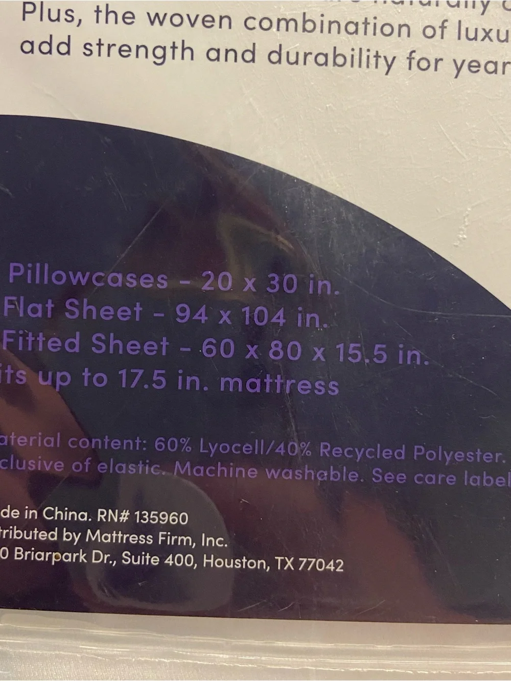 Sleepy’s Signature QUEEN Silky Smooth Sheet Set 4 Pc from Botanical White